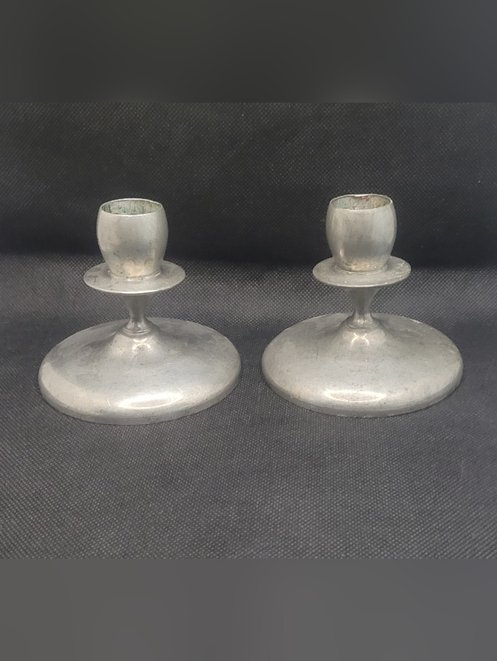 Vintage Pair Of Genuine Pewter 3" Candlestick Holders